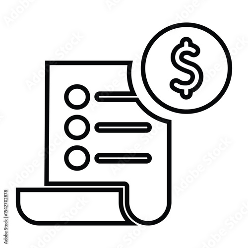 bill set line icon design. bill set thin black outline symbol vector illustration. editable stroke icon on transparent background.