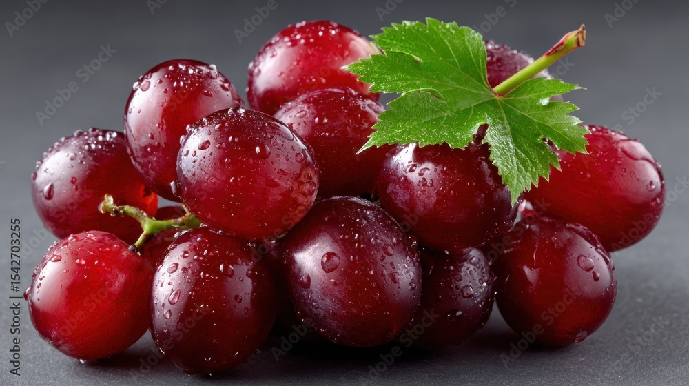 Fototapeta premium Close-up of plump red grapes