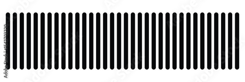 Slash line. Border with diagonal lines. Angle of tilt stripes. Black pattern of footer isolated vector on white background. Vector Illustration .  