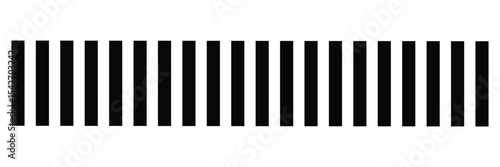 Slash line. Border with diagonal lines. Angle of tilt stripes. Black pattern of footer isolated vector on white background. Vector Illustration .  