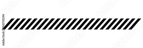 Slash line. Border with diagonal lines. Angle of tilt stripes. Black pattern of footer isolated vector on white background. Vector Illustration .  