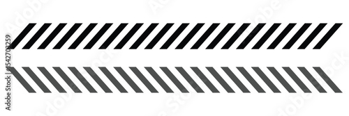 Slash line. Border with diagonal lines. Angle of tilt stripes. Black pattern of footer isolated vector on white background. Vector Illustration .  