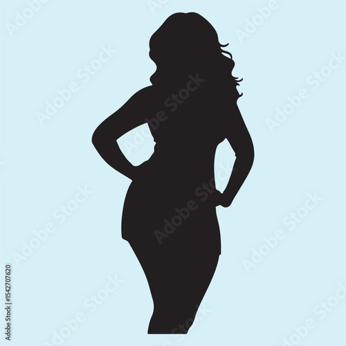 Silhouette of a Curvy Woman ,Bold Female 