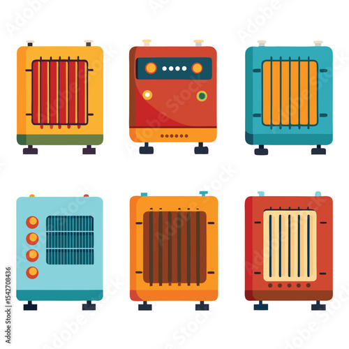 heater set isolated on white background
