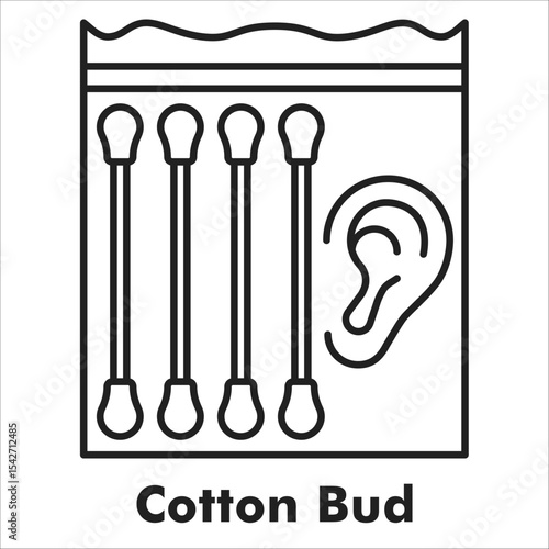 Cotton Bud Outline Icon