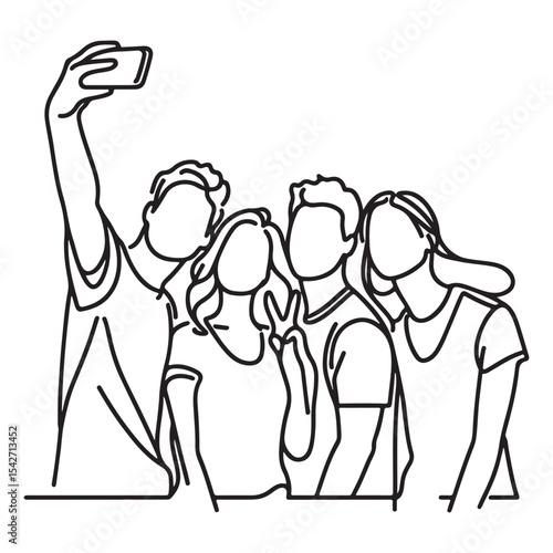 Friends Taking Selfie A Happy Group Moment Captured Forever