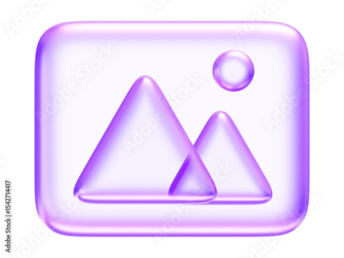 Obraz na plátně Purple image icon, representing gallery, photo library, media upload, or visual