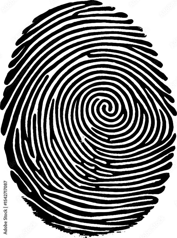 Fototapeta premium Digital touch scan identification of electronic sensor authentication. Biometric access control. Security system