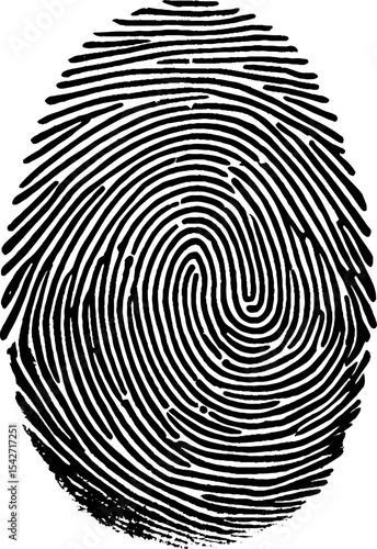 Fingerprint recognition and identification icon