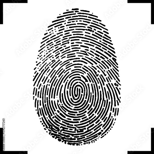 Scan fingerprint icon isolated sign symbol. 