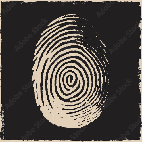 Fingerprint icon. Password identity. Simple flat vector illustration. Logo design. 