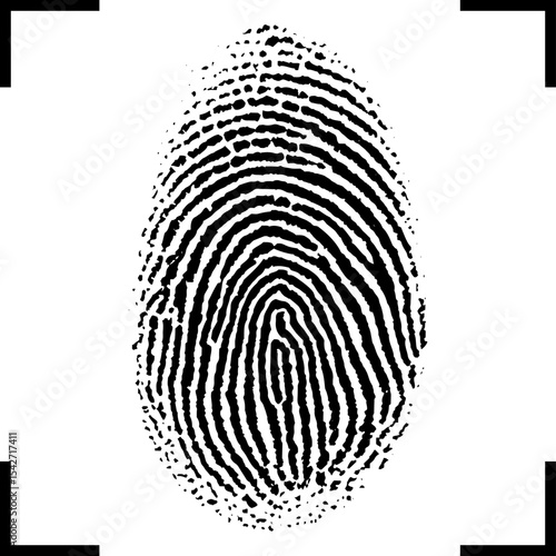 Digital vector fingerprint scan icon. 