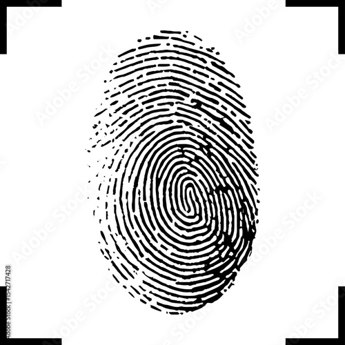 Digital vector fingerprint scan icon. 