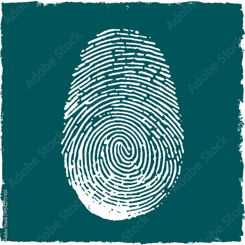 Digital vector fingerprint scan icon. 