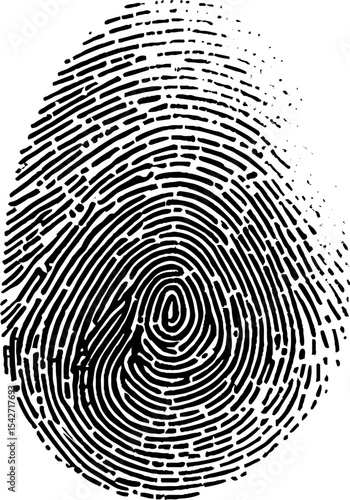 Fingerprint, Thumbprint, Biometrics, Pattern, Ink. Vector eps10