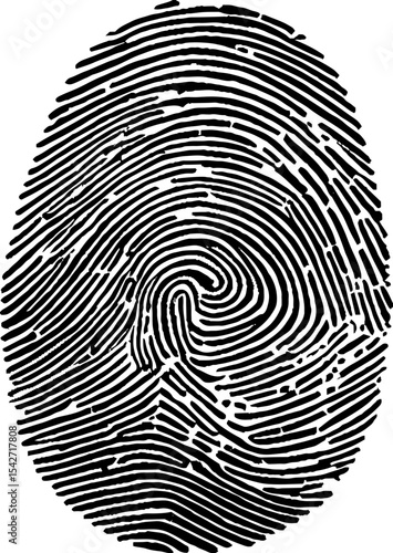 Thumb fingerprint in white back. Vector eps10