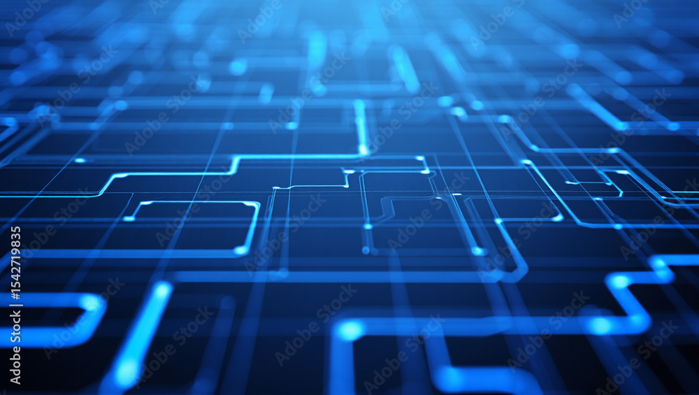 Obraz premium Abstract blue circuit board technology background digital network