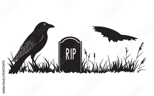 halloween crow on a fence