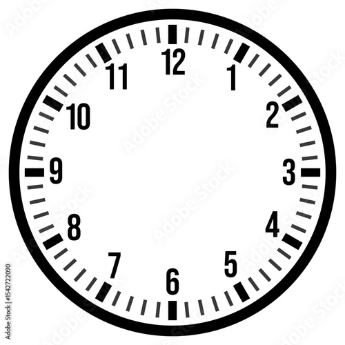 Blank Clock Face Template for Custom Wall Clocks – Editable Vector Illustration