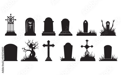 halloween set of cemetery