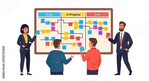 Project Management with Kanban Board and Business Team