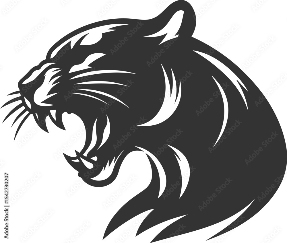 Obraz premium Black cougar vector