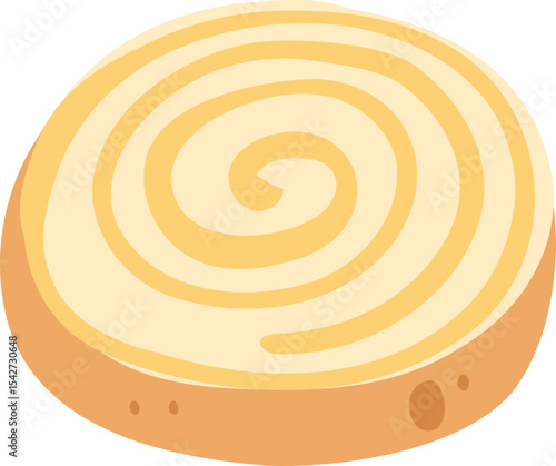 Iced Cinnamon Roll Illustration, Cute Bakery Pastry Clipart, Kawaii Sweet Dessert Graphic

