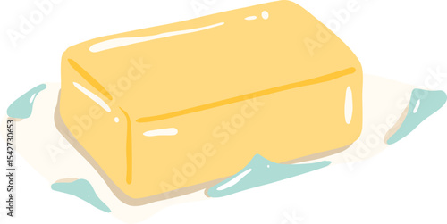Unsalted Butter Package Illustration, Cute Baking Ingredient Clipart, Kawaii Pastel Food Graphic

