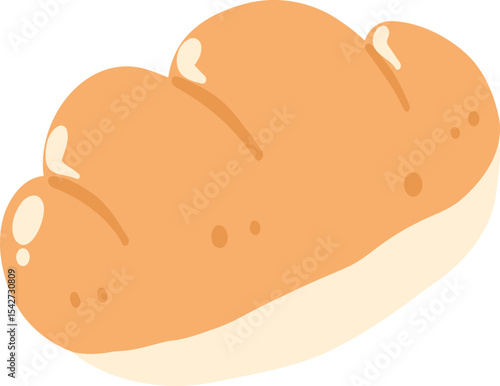 Loaf of Bread Illustration, Cute Bakery Clipart, Kawaii Baked Food Graphic

