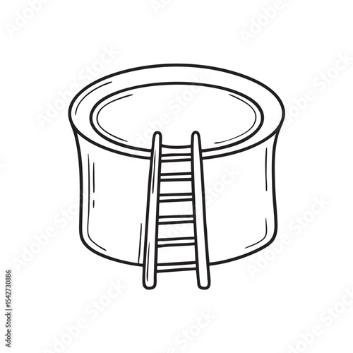 A ladder descending into an underground shelter
