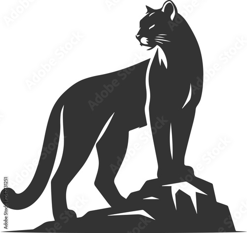 Black cougar vector
