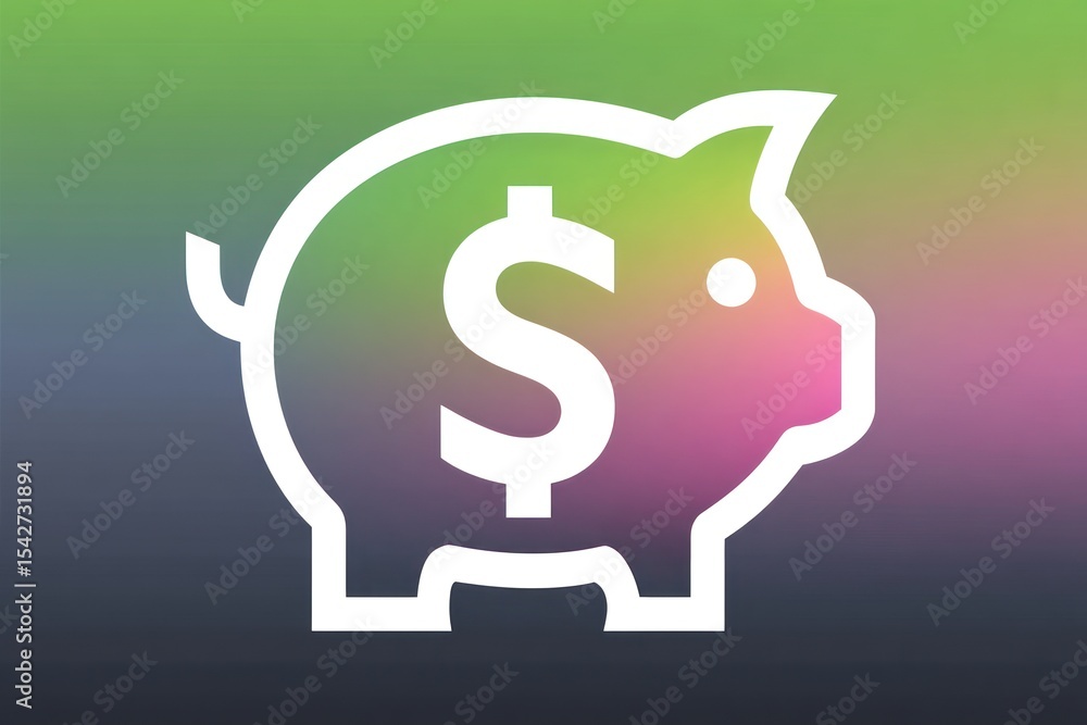 Piggy bank with dollar sign Piggy bank with dollar sign