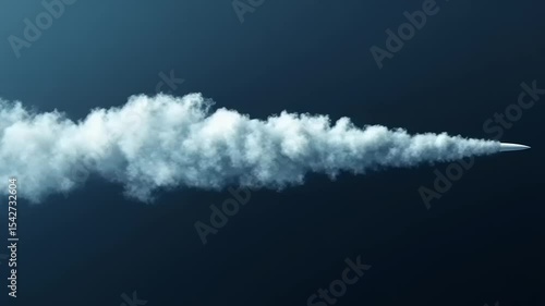 Rocket leaving a trail of smoke against blue sky