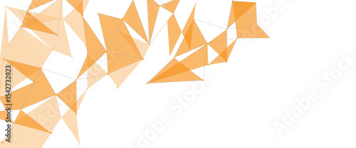 Vector modern low poly digital network lines and dots on white background