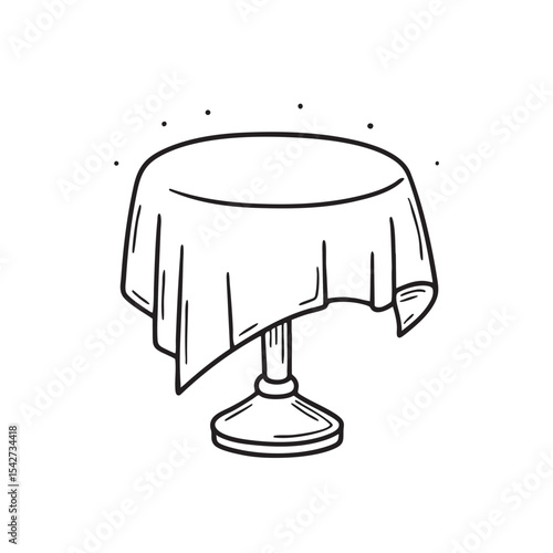 A table uneven due to folded cloth under one of its legs