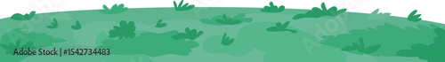 Blue Leafy Decorative Edge vector grass and ground border for nature, garden and landscape design