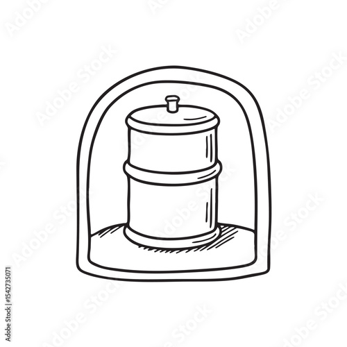 A water tank installed inside an underground compartment