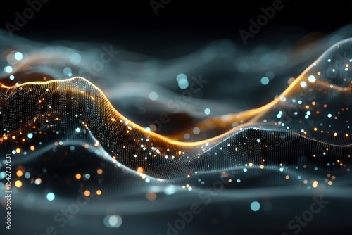 Wallpaper Mural Abstract Glowing Particle Wave Background Torontodigital.ca