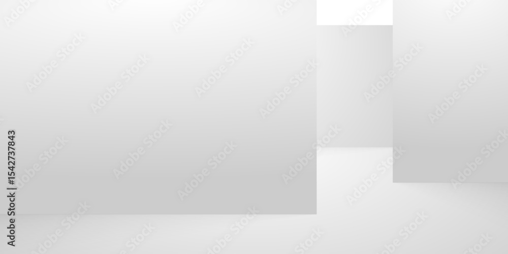 White presentation on Studio Room background, realistic vector illustration. Empty space for product presentation, studio shooting with light, exhibition, show or display concept. vector dynamic room White presentation on Studio Room background, realistic vector illustration. Empty space for product presentation, studio shooting with light, exhibition, show or display concept. vector dynamic room