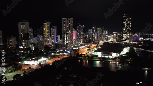 Wallpaper Mural Nighttime Aerial View of Gold Coast Cityscape Torontodigital.ca