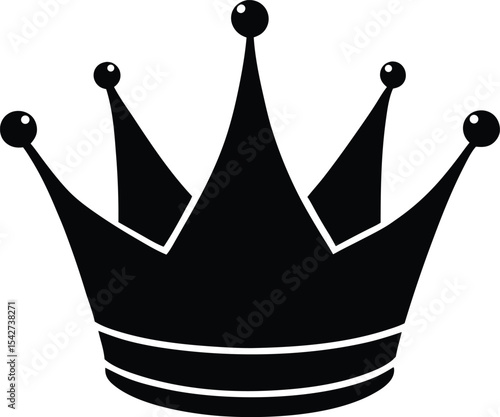 Beautiful Black King s Crown Vector Illustration Silhouette
