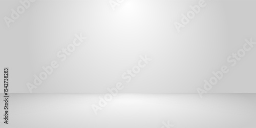 White presentation on Studio Room background, realistic vector illustration. Empty space for product presentation, studio shooting with light, exhibition, show or display concept. vector dynamic room
