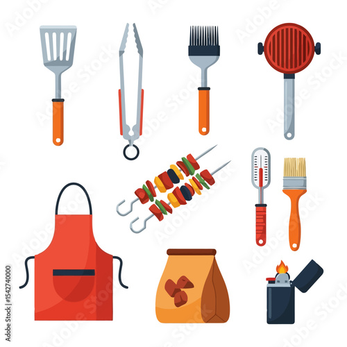 Barbecue Essentials: Flat Vector Illustration