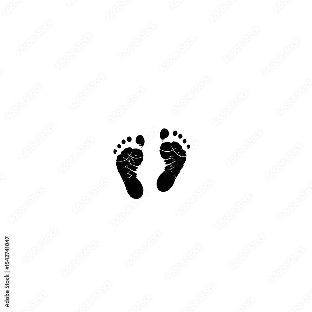 Baby footprints isolated on white background create a lasting memory of early childhood Baby footprints isolated on white background create a lasting memory of early childhood