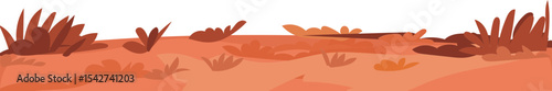 Brown Soil Brush Border vector border for nature, spring, landscape, and garden decoration