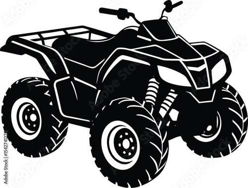 Quad Bike Vector Silhouette Art Icon Illustration
