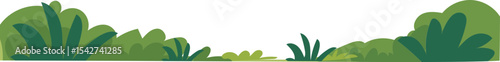 Leafy Ground Curve vector border for nature, spring, landscape, and garden decoration