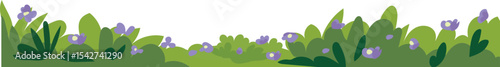 Meadow Trim with Shadow vector border for nature, spring, landscape, and garden decoration