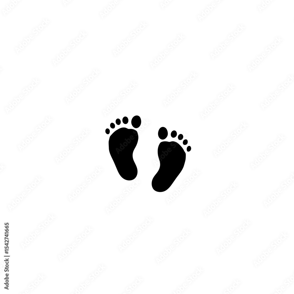 Baby footprints isolated on white background as a vector illustration of a childs early years Baby footprints isolated on white background as a vector illustration of a childs early years