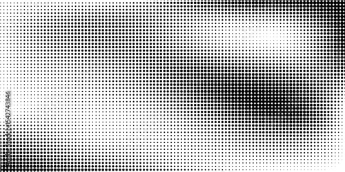 Grunge halftone gradient background. Faded grit noise texture. White and black sandy wallpaper eps10